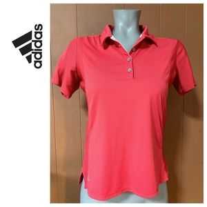Adidas Short Sleeve Polo Shirt Coral XS